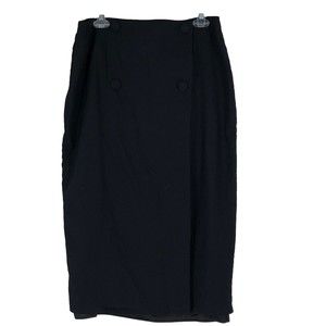 Vintage 1990s Elmora Pencil Wrap Skirt w/Covered Buttons in 2 Rows SZ 18 Career
